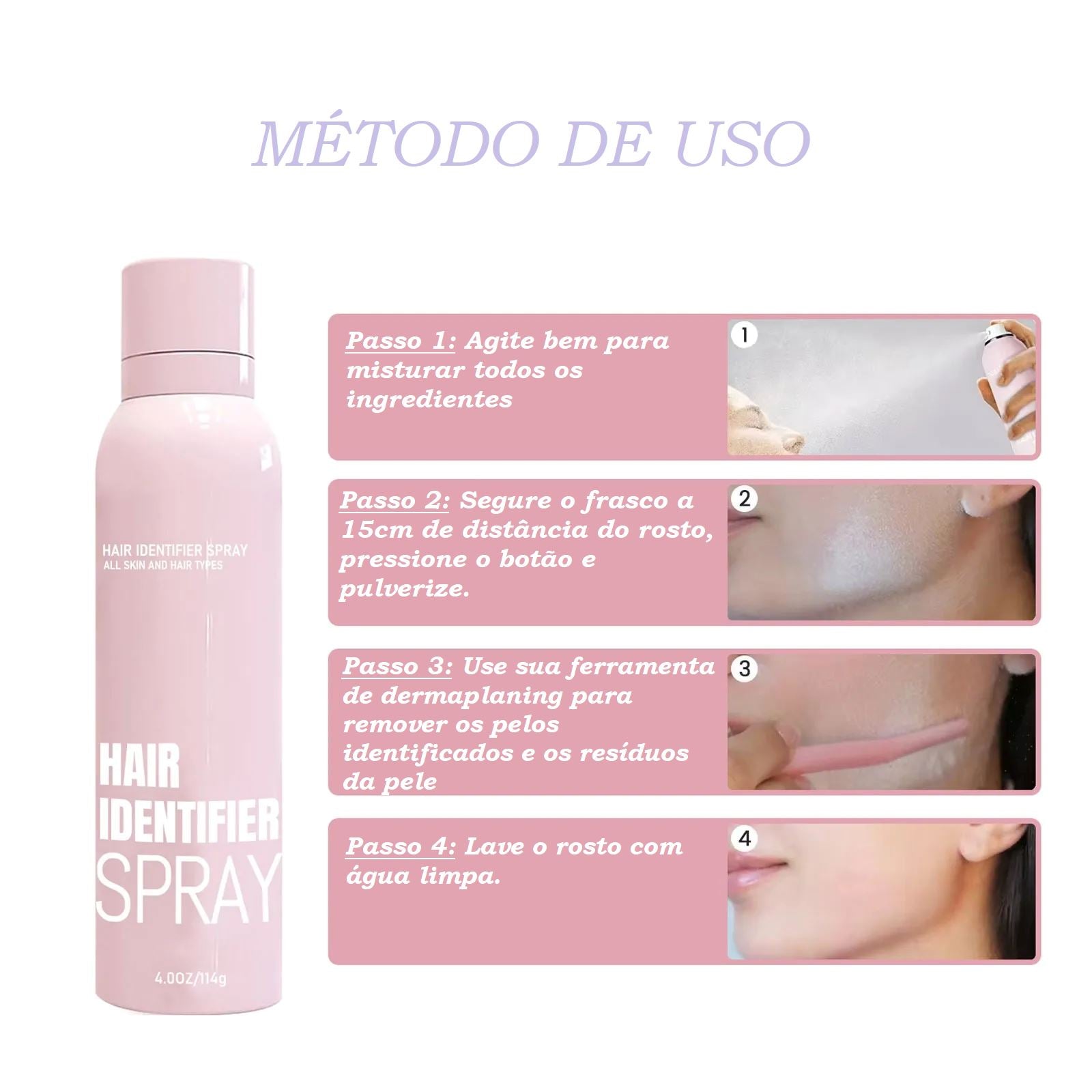 Spray Identificador de Pelos para Dermaplaning